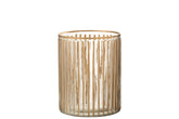 Windlight Stripe Glass Trans/Gold Large